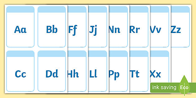 printable english alphabet flash cards