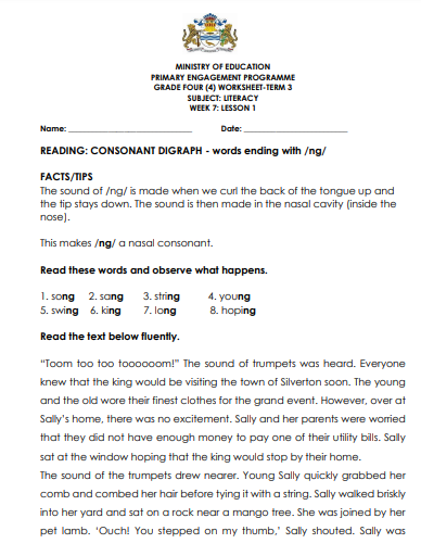 printable english worksheet for 4th grade