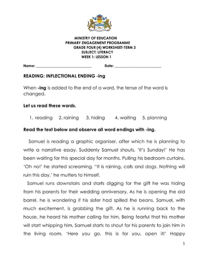 printable english worksheet for 4th grade
