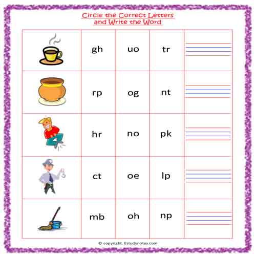 printable english worksheet for kindergarten