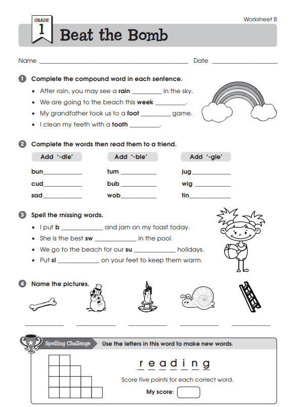 Printable English Worksheets For Class 1 with PDF - 5000+ ...