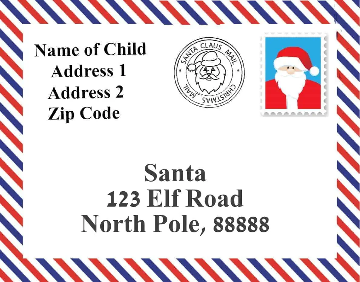 printable envelope addressed from santa