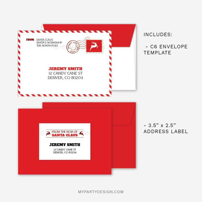 Letter from Santa template - Printable editable PDF - My Party Design