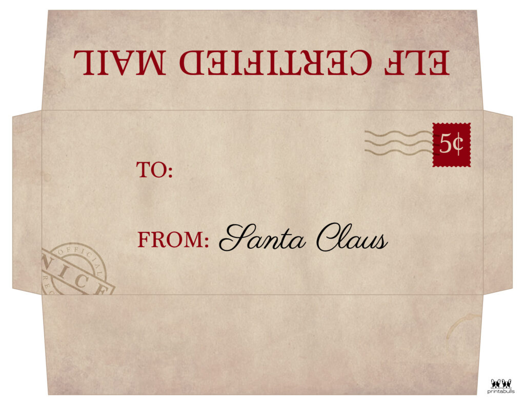 Santa Envelopes - Free Printables | Printabulls