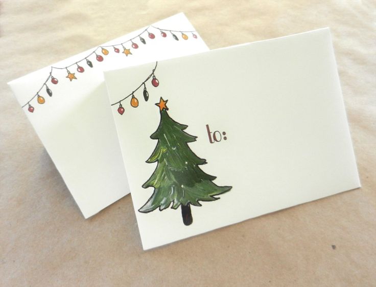 Free Christmas Tree + Lights Printable Mail Art Templates