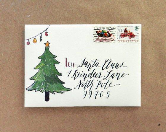 Christmas Tree + Lights Holiday Printable Mail Art Templates