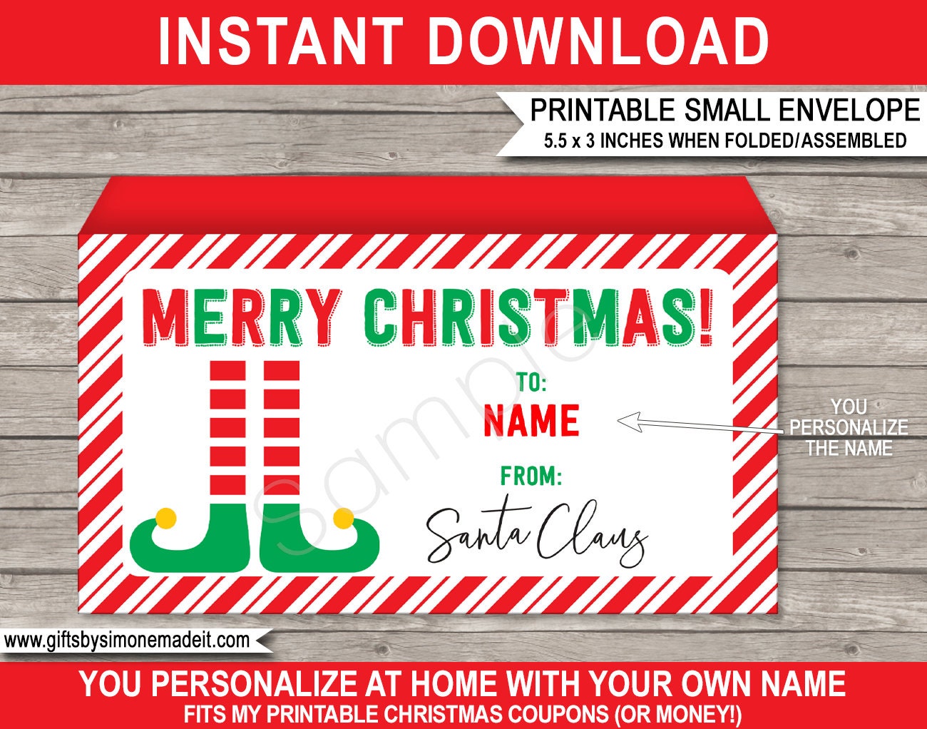 printable envelope christmas decorations