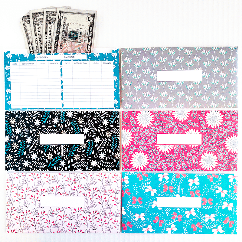 Flower Design Horizontal Cash Envelopes (Printable)