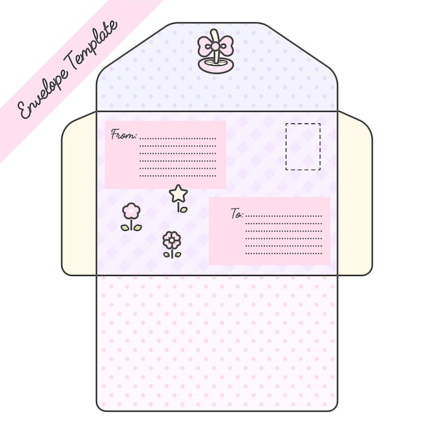 Premium Vector | Cute envelope template