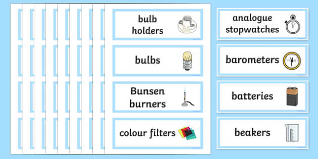 Science Cupboard Labels - Classroom Labels for Cupboards