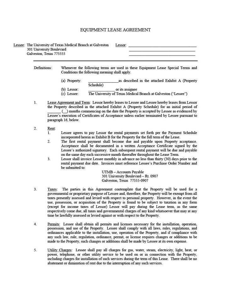 printable equipment rental agreement