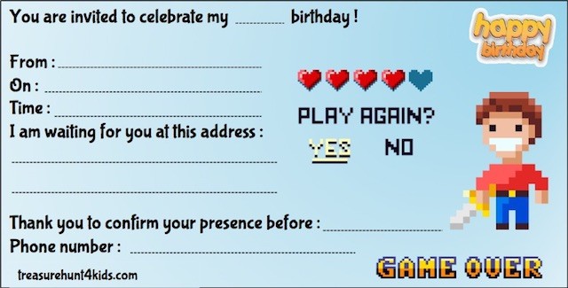 Escape game - Treasure hunt 4 Kids - birthday invitations