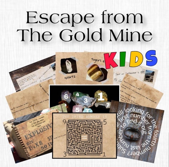 Escape Room Game DIY Printable Game Kit for Kids The Gold Mine ...