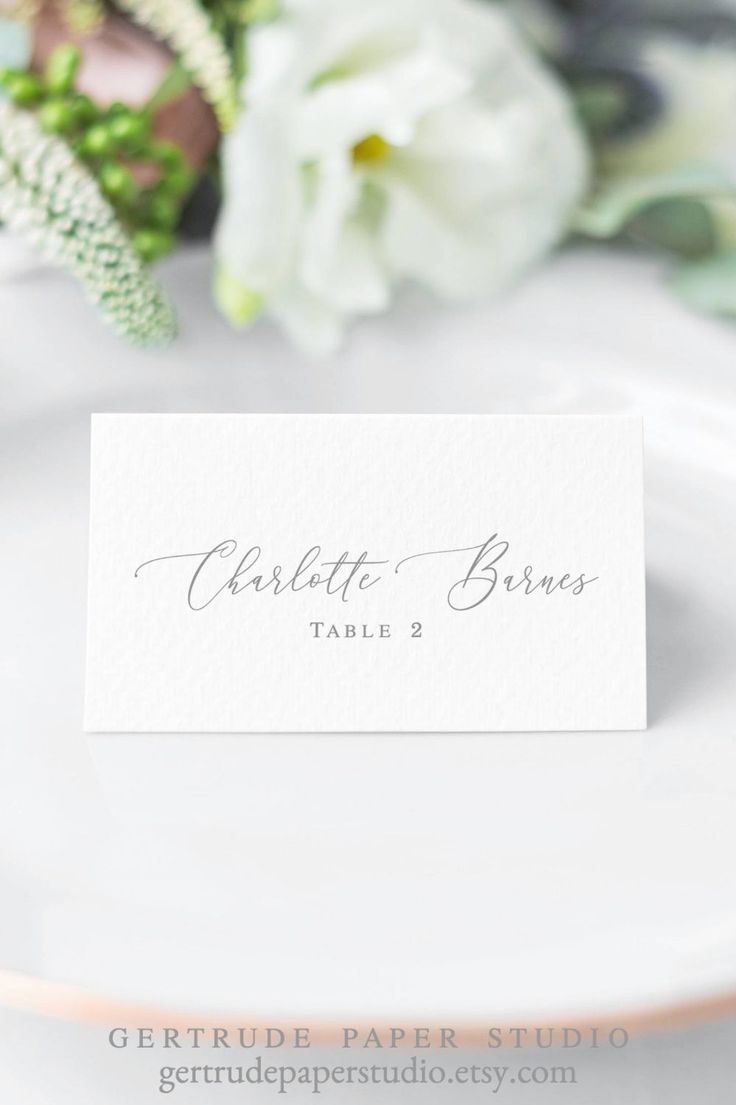 Printable Wedding Place Card, Digital Download, Personalized ...