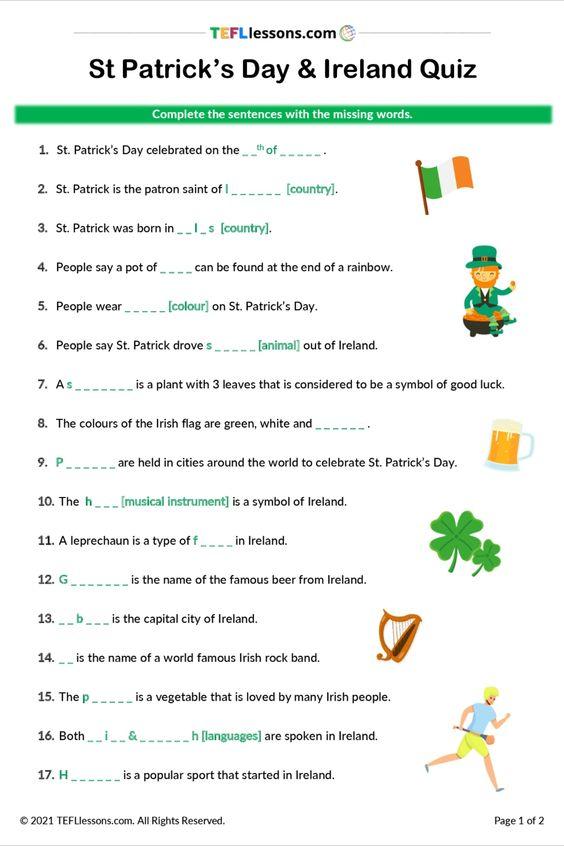 printable esl quizzes