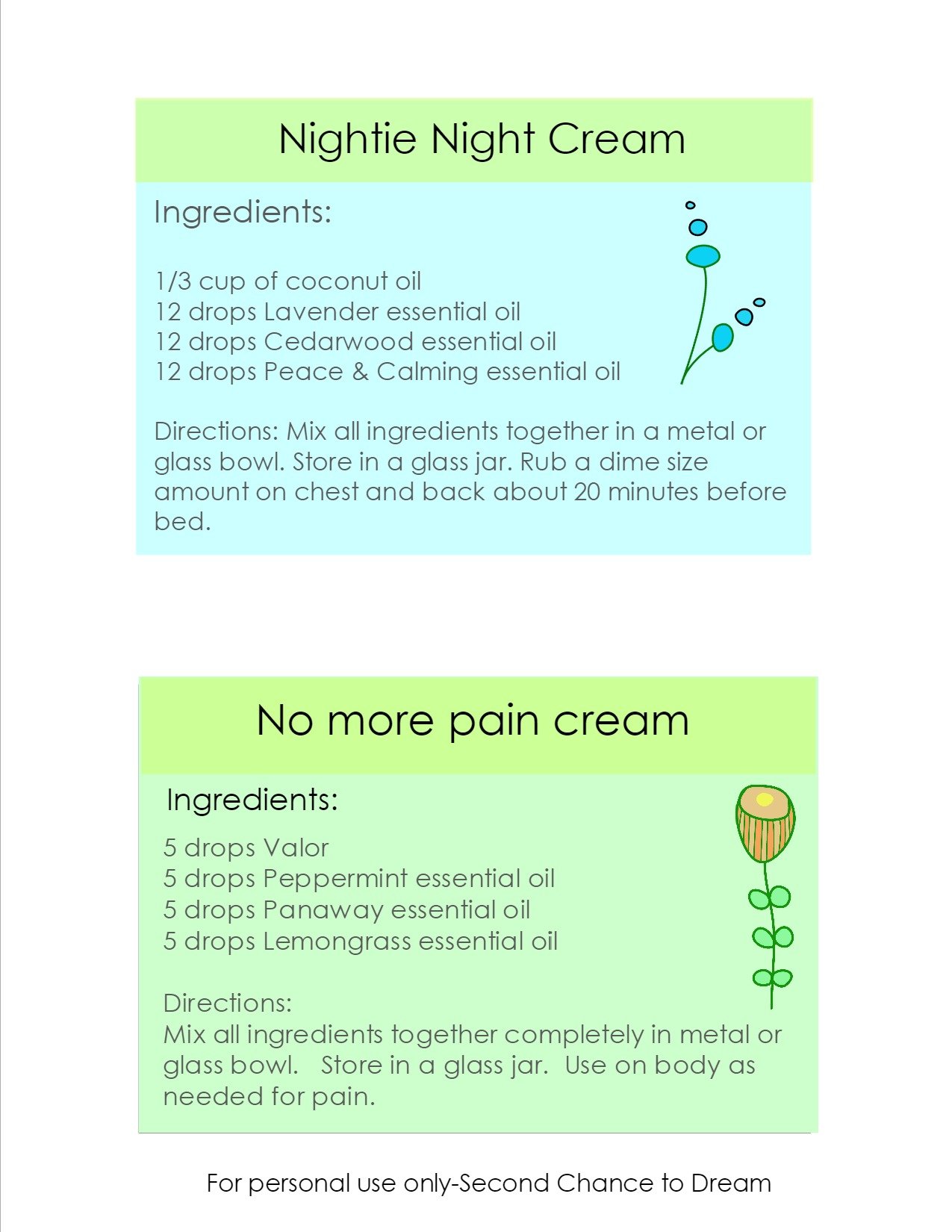 printable essential oil recipe cards