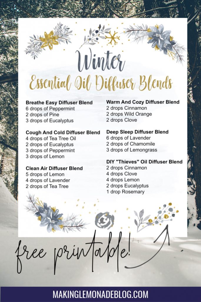 Best Winter Essential Oil Diffuser Recipes (with Free Printable ...