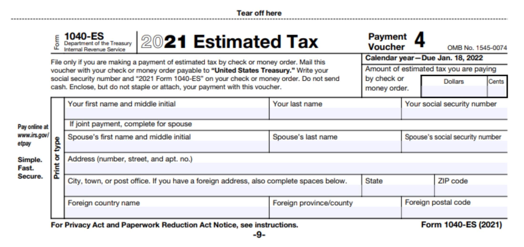 printable estimated tax vouchers