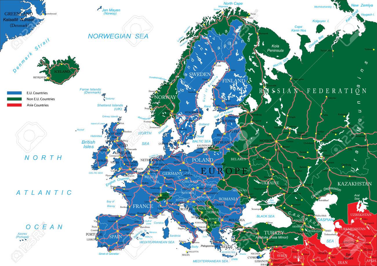 printable europe road map