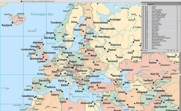 printable european road maps