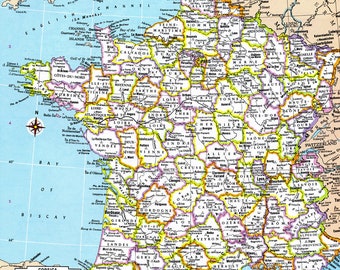 France Map Instant Download Printable Map, Digital Download, Wall ...