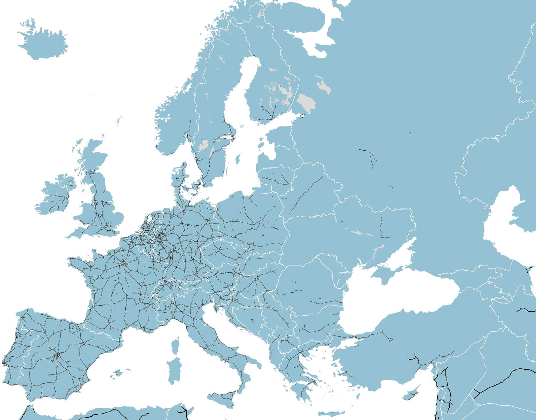 printable european road maps