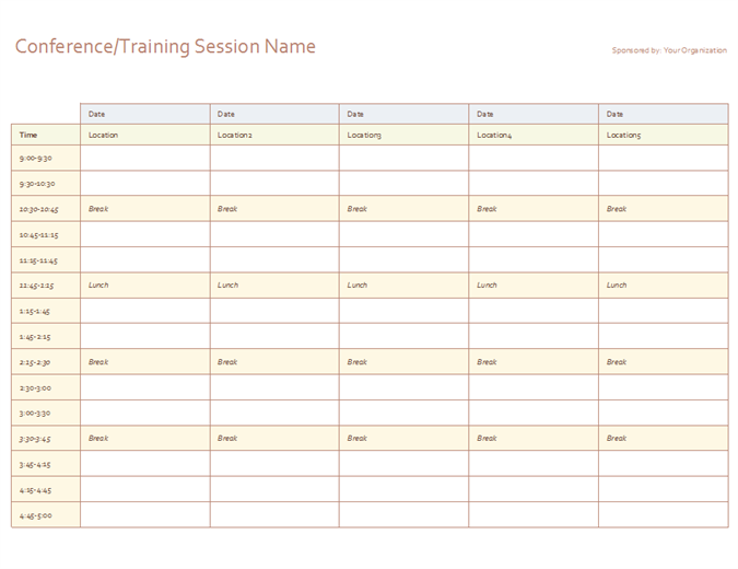 Five Day Event Schedule Templates | 8+ Free Docs, Xlsx &  PDF ...