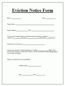 Eviction Notice Form | Free Word Templates