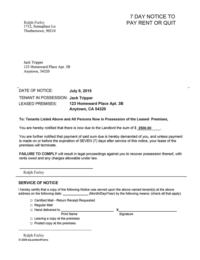 Alabama 7 Day Notice for Failure to Pay Rent | ezLandlordForms