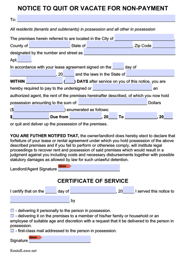 Free Eviction Notice Templates - Notice to Quit | PDF and Word