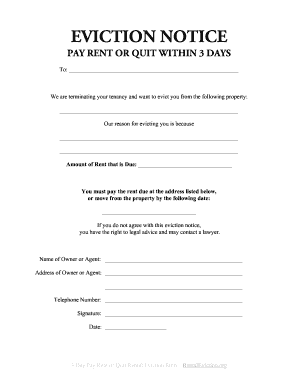printable 3 day eviction notice Forms and Templates - Fillable ...