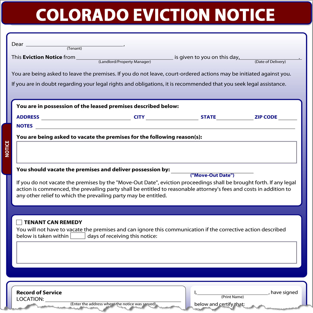 Colorado Eviction Notice | SimplifyEm.com