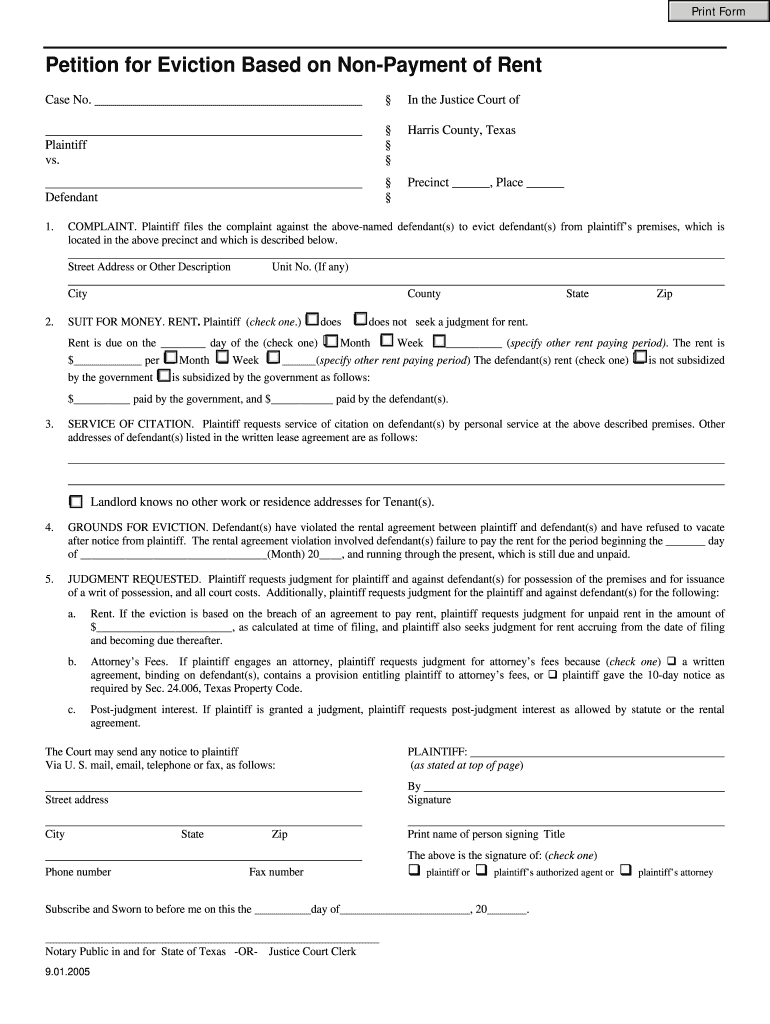 printable eviction notice for texas
