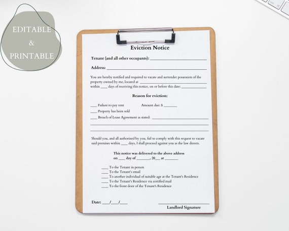 printable eviction notice form south africa