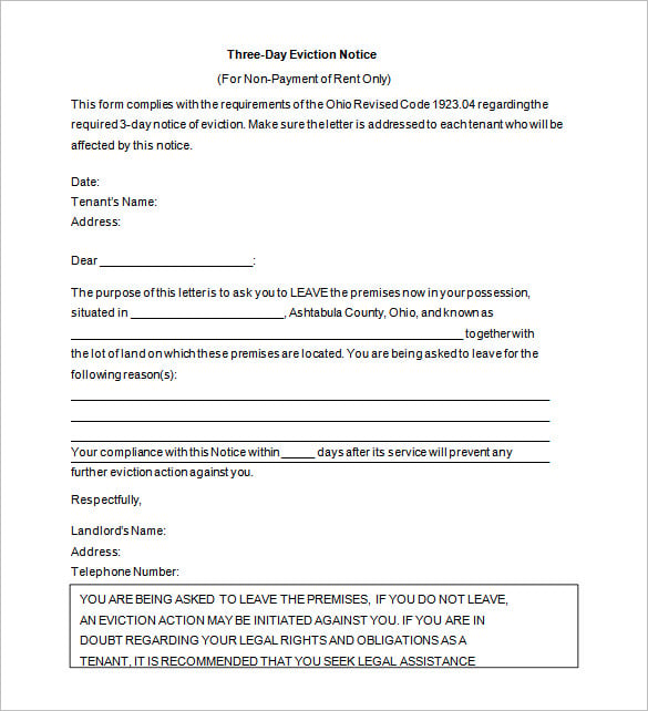 printable eviction notice form south africa