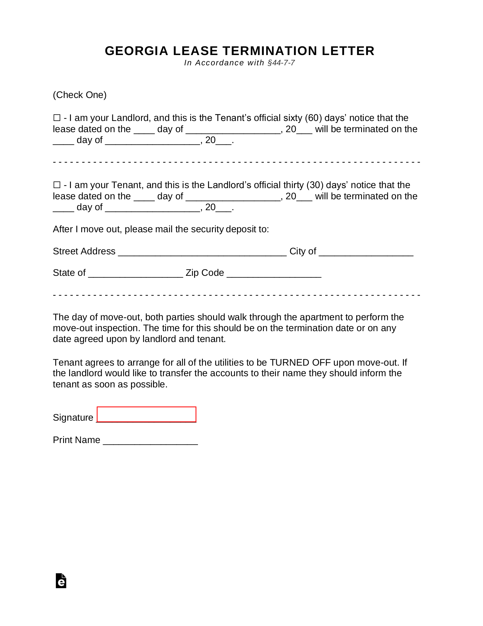 printable eviction notice georgia