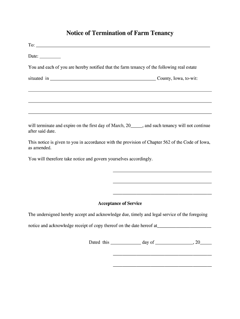 printable eviction notice iowa