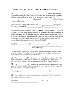 printable eviction notice iowa