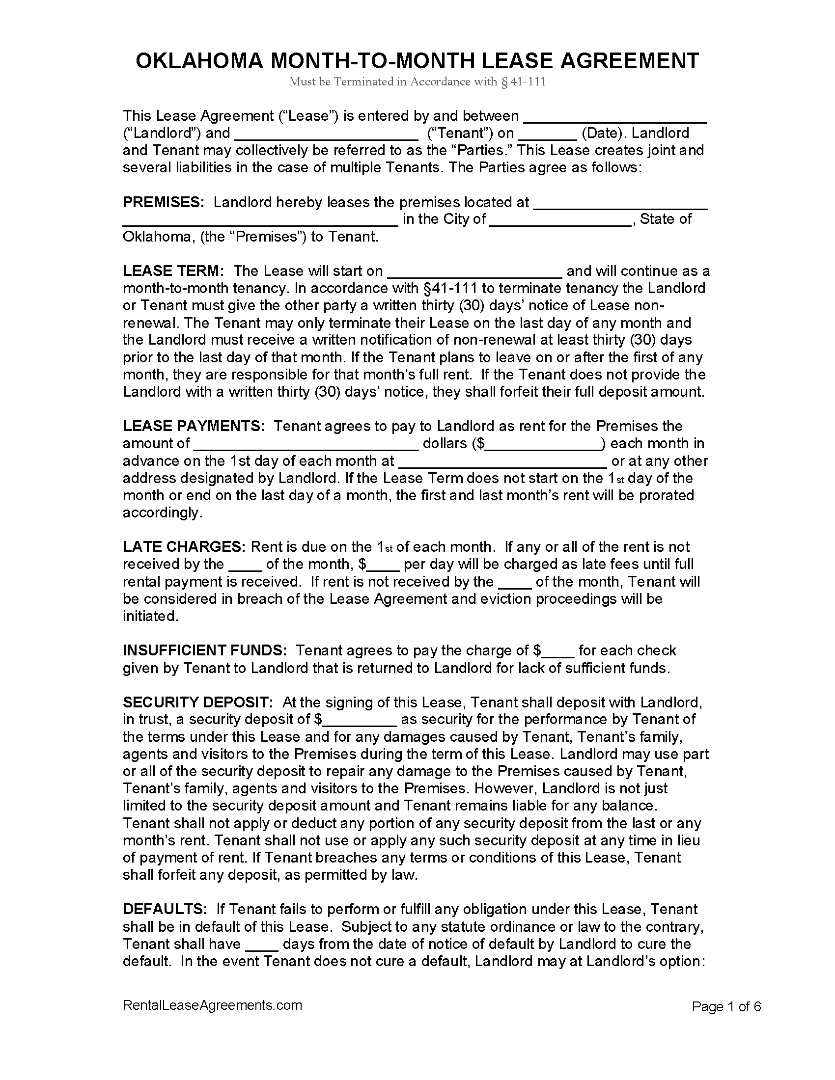 printable eviction notice oklahoma