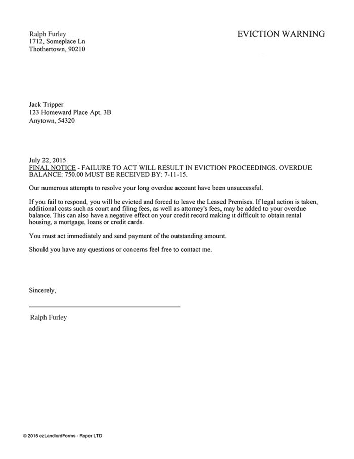 printable eviction notice template