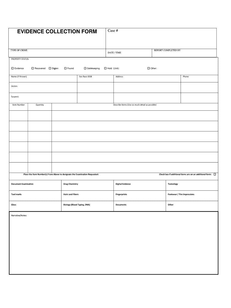 printable evidence labels