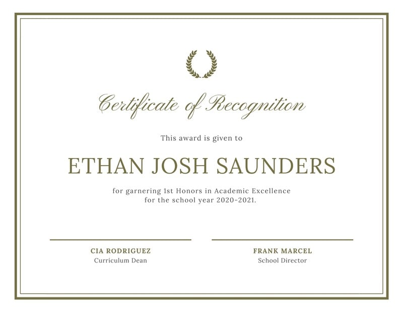 Free, printable, customizable recognition certificate templates ...