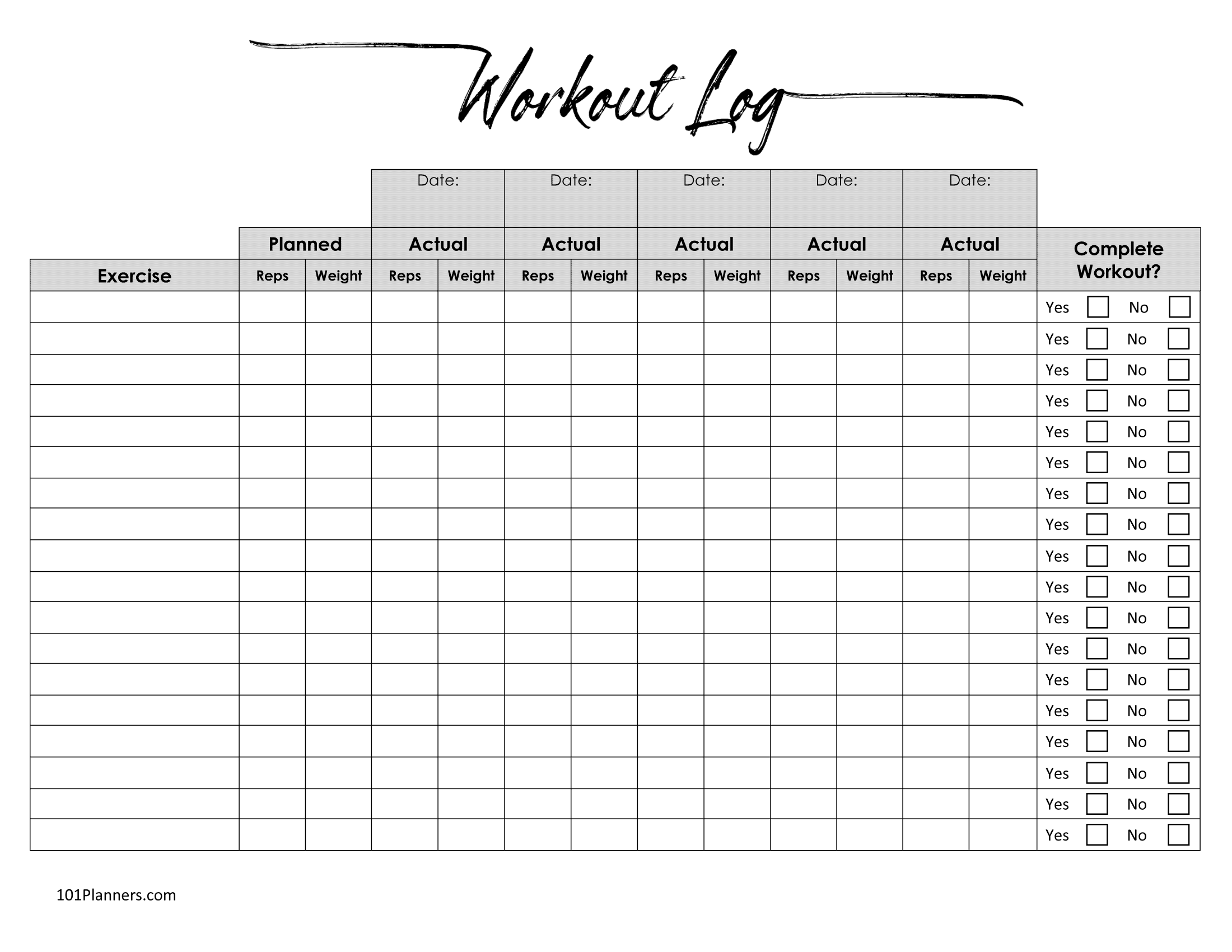 Free Fitness Planner Printable Book | Customize Online &  Print