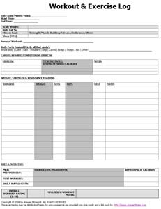 Free Printable Workout Log | Exercise Training Logs - September 2024