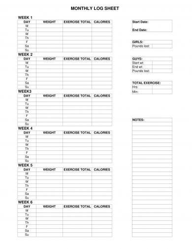 Printable Workout Log - 14+ Examples, Format, Pdf