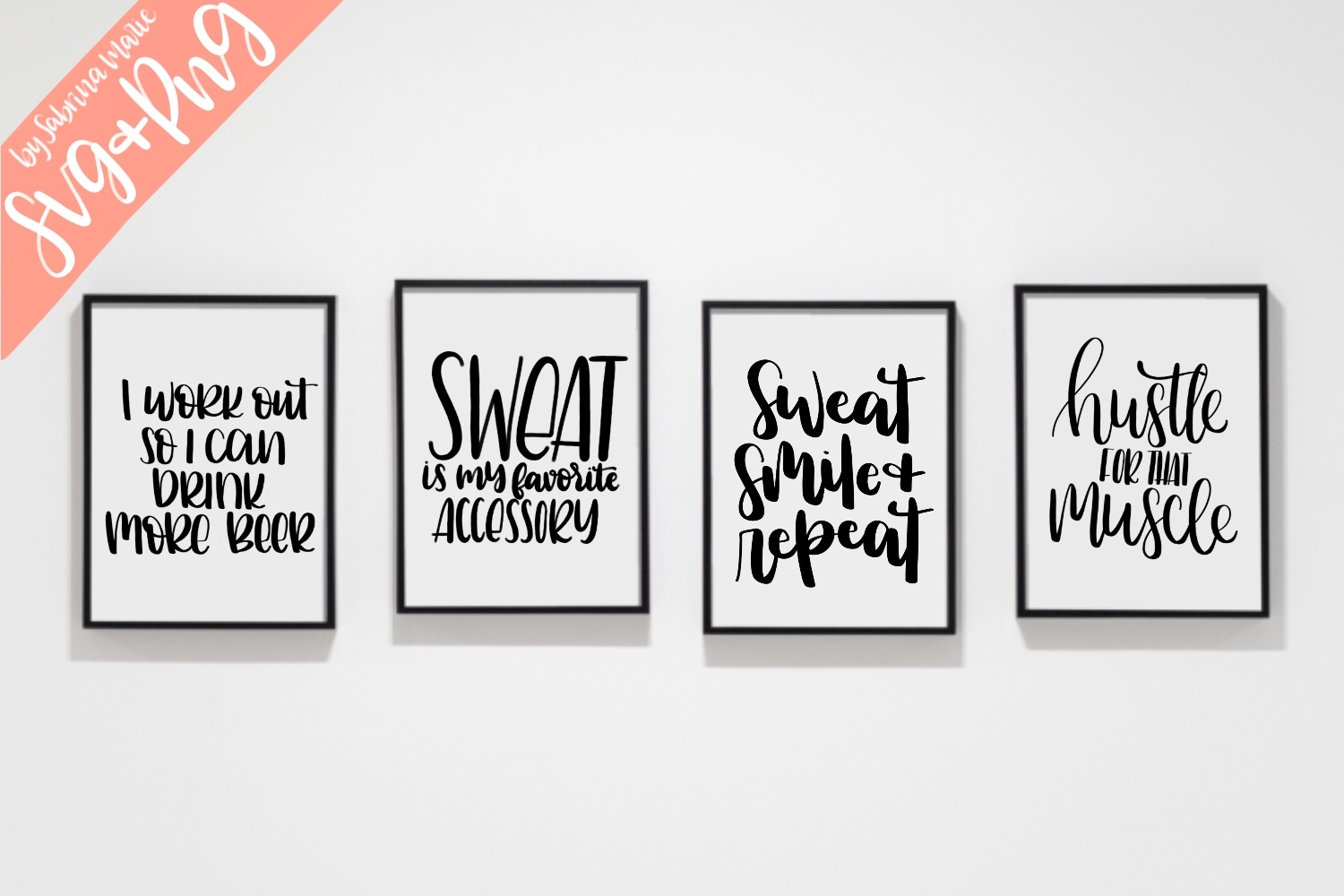 Work Out Quote Bundle - 6 Work Out/Exercise Quotes - Handdrawn - Digital  Download (SVG &  PNG)