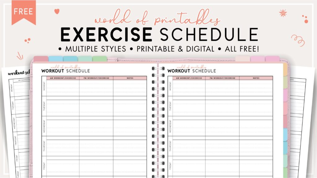 printable exercise schedule for weight loss