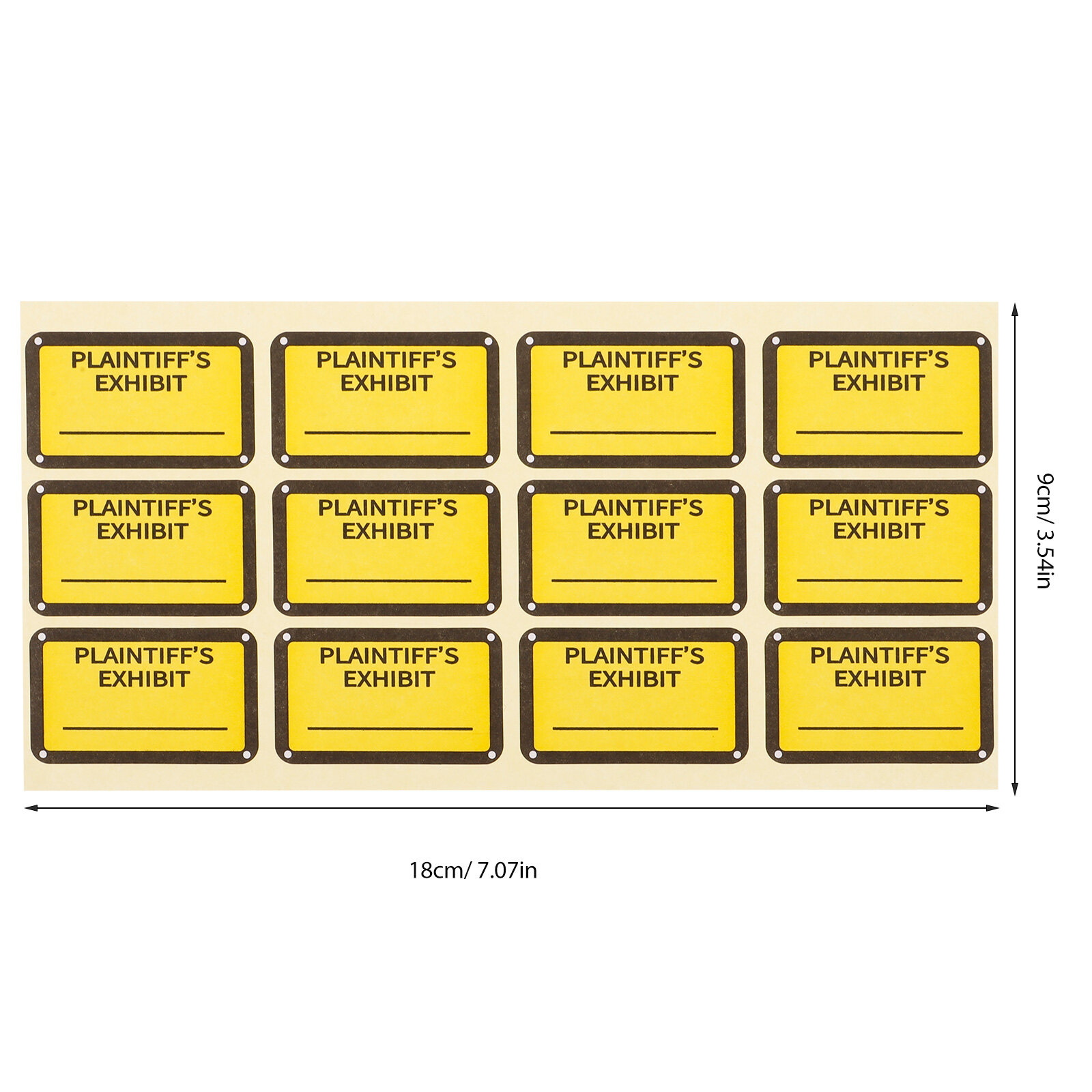 Jibingyi 12 Sheets Exhibit Stickers Legal Exhibit Stickers File Folder  Labels Plaintiffs Exhibit Stickers
