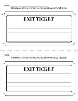 printable exit tickets