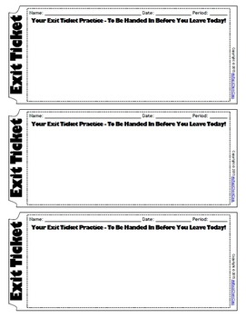 FREE Exit Ticket Template by MsRazz ChemClass | TPT
